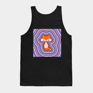 A cute fox with colorful waves Tank Top